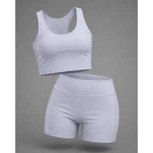 NWT Lululemon Fast & Free Tank Light & Align High Rise Shorts Set Serene Blue XL